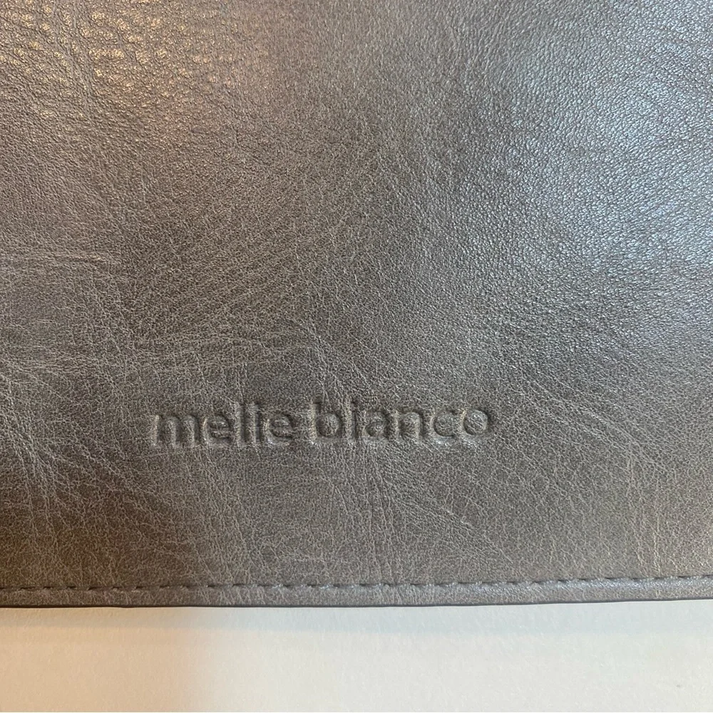 Melie Bianco Gray Faux Leather Convertible 3 Way Crossbody Wristlet‎ Purse Bag